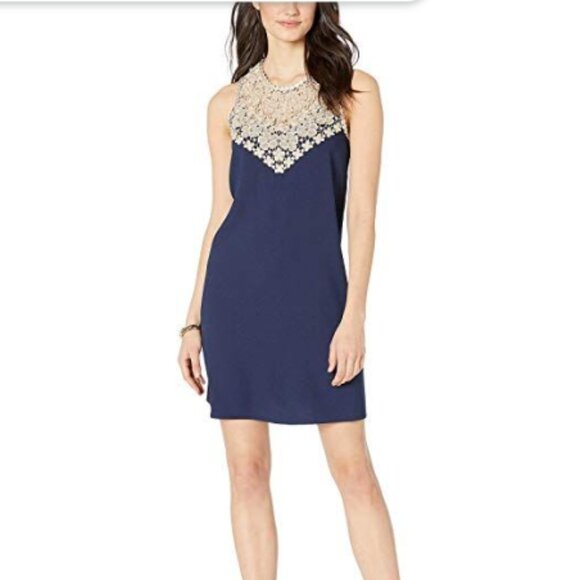 Lilly Pulitzer Navy Lace Nala Soft Sleeveless Shift Dress size 4 - Picture 2 of 11
